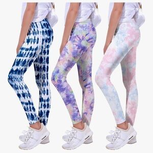 Girls Printed Yoga Pants (3 Pairs) 6-7 Years